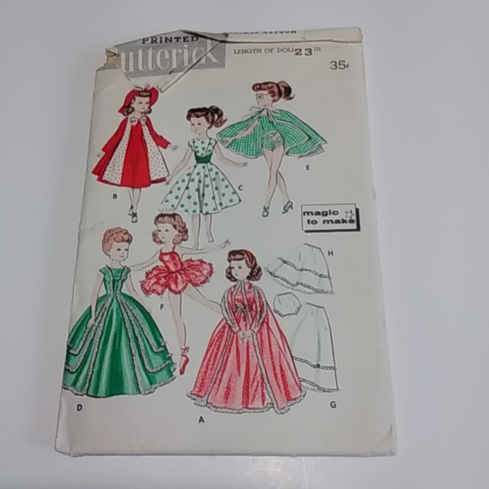 Butterick #8354 23" Doll Pattern-Magic To Make C. 1950